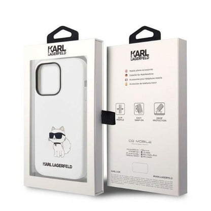 Futrola za Apple iPhone 14 Pro, Karl Lagerfeld, Silikonska Choupette, Bela