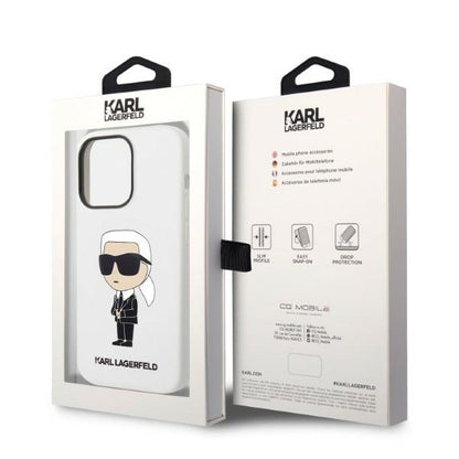 Futrola za Apple iPhone 14 Pro, Karl Lagerfeld, Silicone Ikonik NFT, Bela