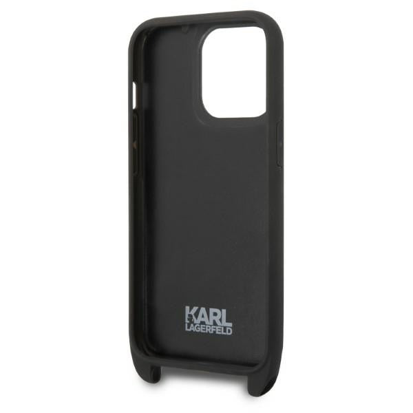 Futrola za Apple iPhone 14 Pro, Karl Lagerfeld, Monogram Ikonik Karl, Crna