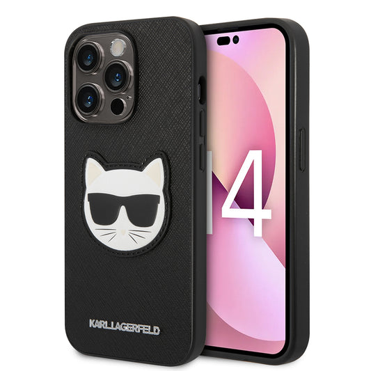 Futrola za Apple iPhone 14 Pro, Karl Lagerfeld, Saffiano Choupette's Head, Crna