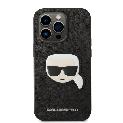 Futrola za Apple iPhone 14 Pro, Karl Lagerfeld, Saffiano Karl's Head, Crna