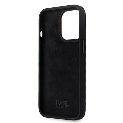 Futrola za Apple iPhone 14 Pro, Karl Lagerfeld, Silicone Ikonik Karl Metal, Crna