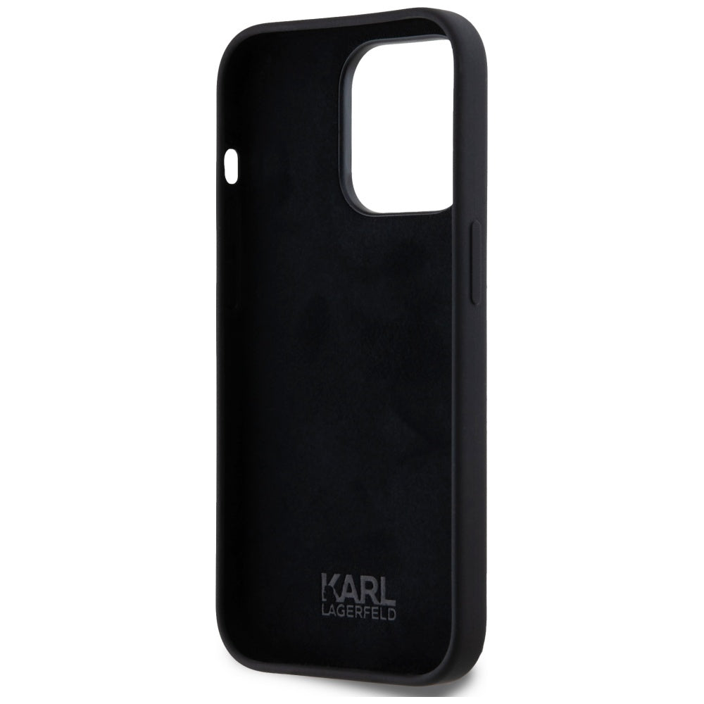 Futrola za Apple iPhone 14 Pro, Karl Lagerfeld, Silicone Karl Script, Crna