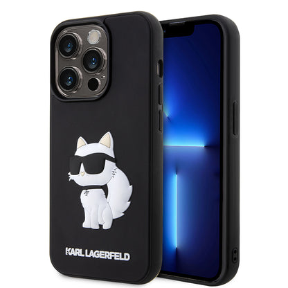 Futrola za Apple iPhone 14 Pro Max, Karl Lagerfeld, 3D Rubber Choupette, Crna