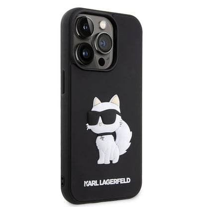 Futrola za Apple iPhone 14 Pro Max, Karl Lagerfeld, 3D Rubber Choupette, Crna