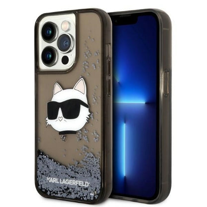 Futrola za Apple iPhone 14 Pro Max, Karl Lagerfeld, Glitter Choupette's Head, Crna