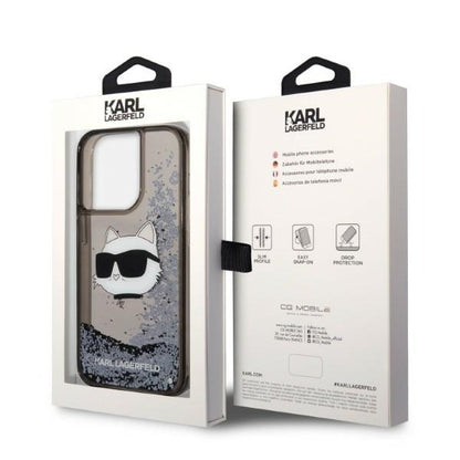 Futrola za Apple iPhone 14 Pro Max, Karl Lagerfeld, Glitter Choupette's Head, Crna