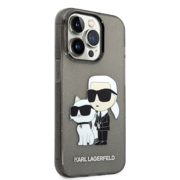 Futrola za Apple iPhone 14 Pro Max, Karl Lagerfeld, Glitter Karl & Choupette, Crna