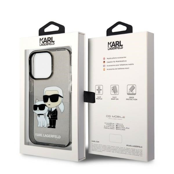 Futrola za Apple iPhone 14 Pro Max, Karl Lagerfeld, Glitter Karl & Choupette, Crna