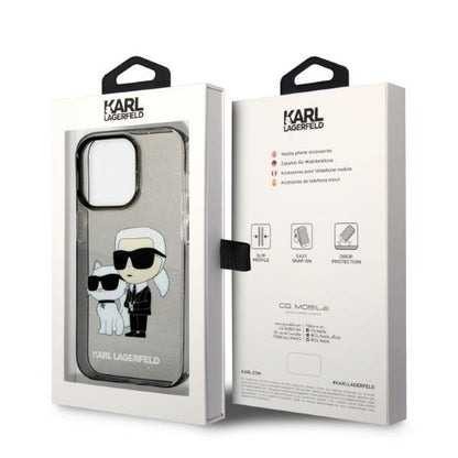 Futrola za Apple iPhone 14 Pro Max, Karl Lagerfeld, Glitter Karl & Choupette, Crna