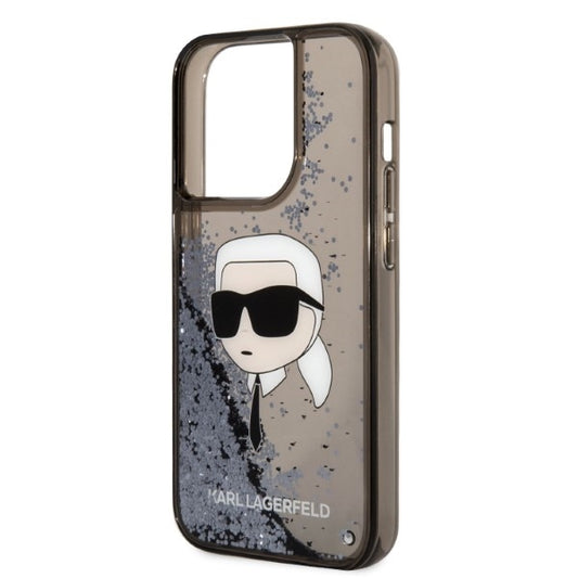Futrola za Apple iPhone 14 Pro Max, Karl Lagerfeld, Glitter Karl's Head, Crna
