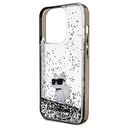 Futrola za Apple iPhone 14 Pro Max, Karl Lagerfeld, Liquid Glitter Choupette, Transparentna