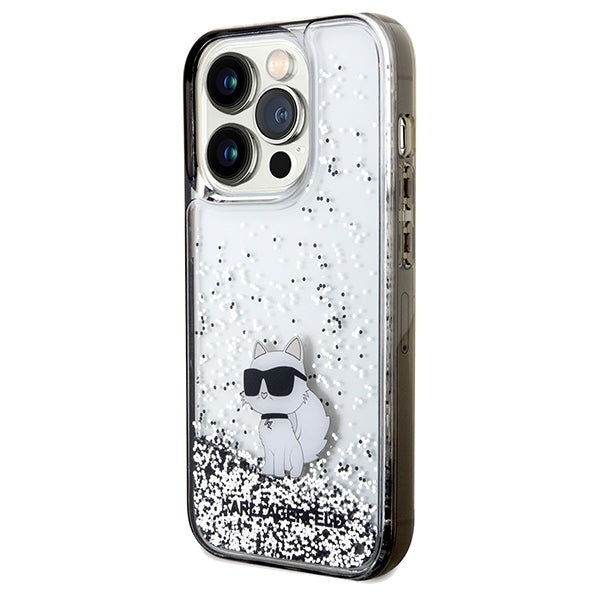 Futrola za Apple iPhone 14 Pro Max, Karl Lagerfeld, Liquid Glitter Choupette, Transparentna