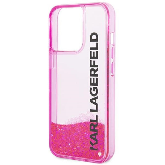Futrola za Apple iPhone 14 Pro Max, Karl Lagerfeld, Liquid Glitter KL Logo, Roze
