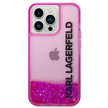 Futrola za Apple iPhone 14 Pro Max, Karl Lagerfeld, Liquid Glitter KL Logo, Roze