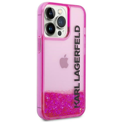 Futrola za Apple iPhone 14 Pro Max, Karl Lagerfeld, Liquid Glitter KL Logo, Roze