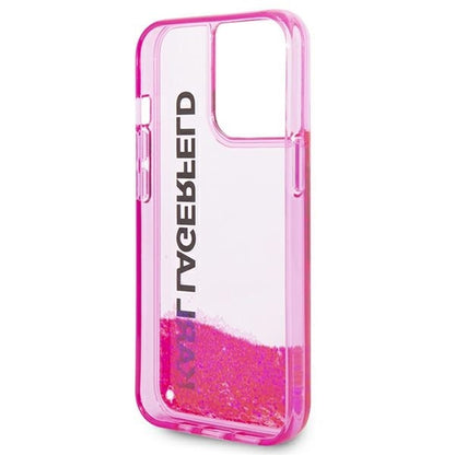 Futrola za Apple iPhone 14 Pro Max, Karl Lagerfeld, Liquid Glitter KL Logo, Roze