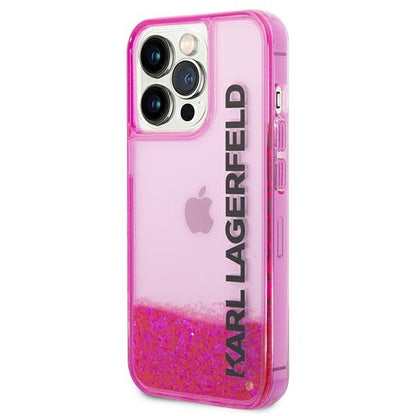 Futrola za Apple iPhone 14 Pro Max, Karl Lagerfeld, Liquid Glitter KL Logo, Roze
