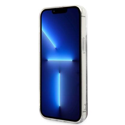 Futrola za Apple iPhone 14 Pro Max, Karl Lagerfeld, Liquid Glitter Monogram, Srebrna