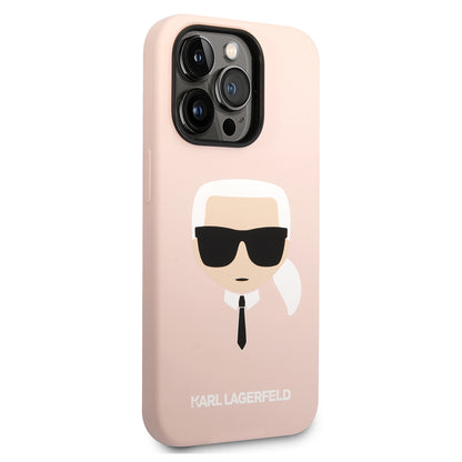 Futrola za Apple iPhone 14 Pro Max, Karl Lagerfeld, Silikonska Karl's Head, Roze