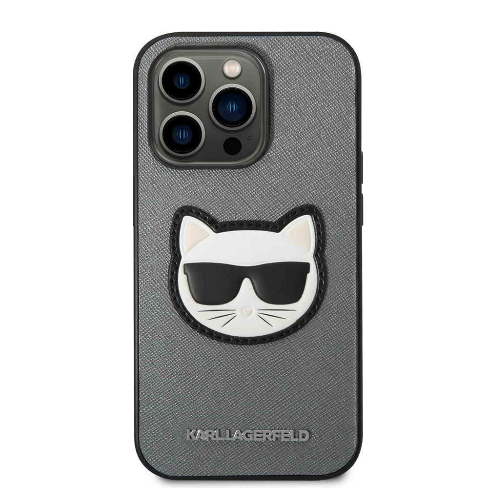 Futrola za Apple iPhone 14 Pro Max, Karl Lagerfeld, Saffiano Choupette's Head, Srebrna