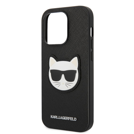 Futrola za Apple iPhone 14 Pro Max, Karl Lagerfeld, Saffiano Choupette's Head, Crna