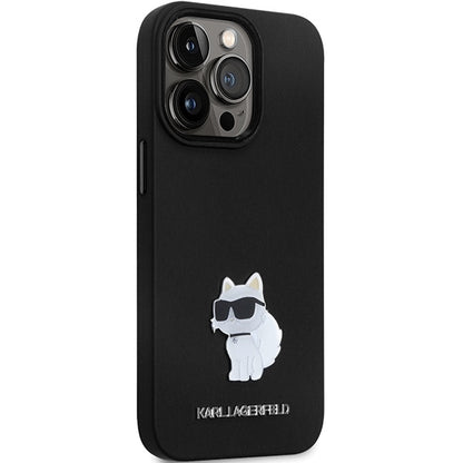 Futrola za Apple iPhone 14 Pro Max, Karl Lagerfeld, Silicone Choupette Metal, Crna