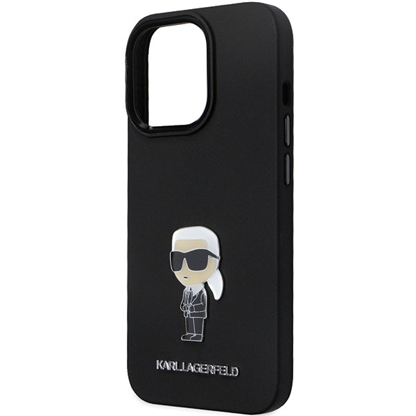 Futrola za Apple iPhone 14 Pro Max, Karl Lagerfeld, Silicone Ikonik Karl Metal, Crna