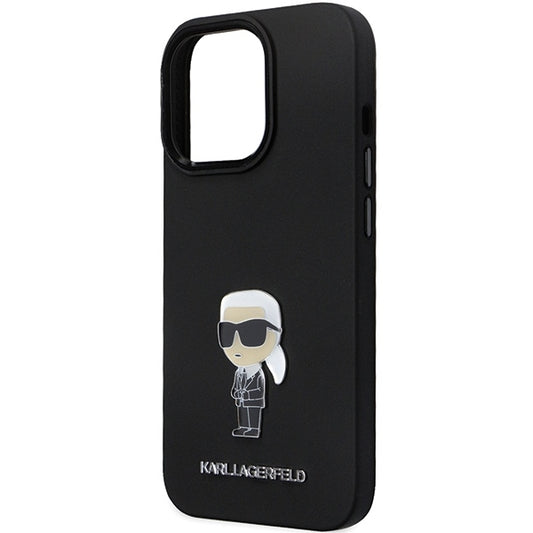 Futrola za Apple iPhone 14 Pro Max, Karl Lagerfeld, Silicone Ikonik Karl Metal, Crna