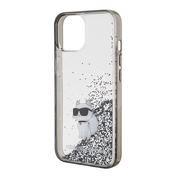 Futrola za Apple iPhone 15 / 14 / 13, Karl Lagerfeld, Liquid Glitter Choupette, Transparentna