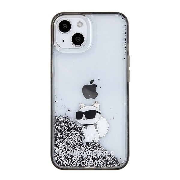 Futrola za Apple iPhone 15 / 14 / 13, Karl Lagerfeld, Liquid Glitter Choupette, Transparentna