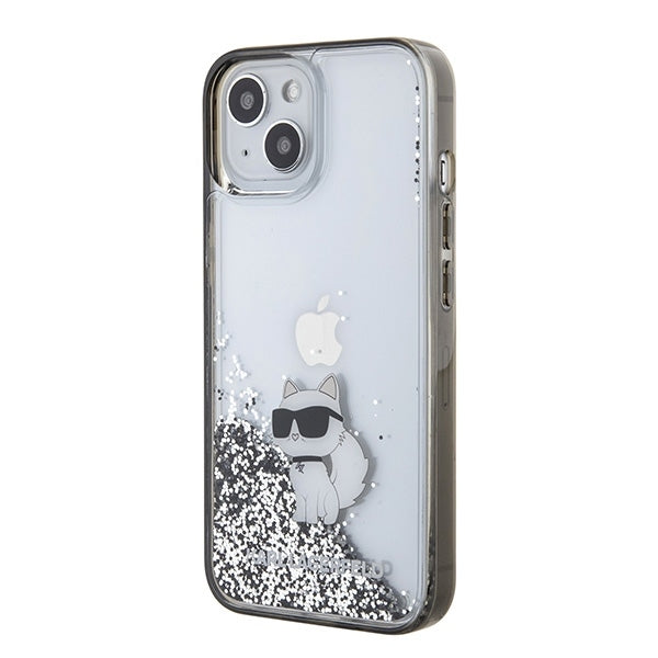 Futrola za Apple iPhone 15 / 14 / 13, Karl Lagerfeld, Liquid Glitter Choupette, Transparentna