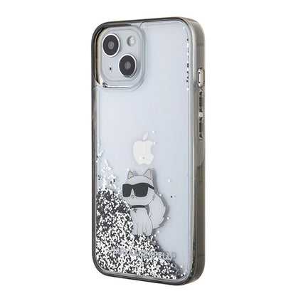 Futrola za Apple iPhone 15 / 14 / 13, Karl Lagerfeld, Liquid Glitter Choupette, Transparentna
