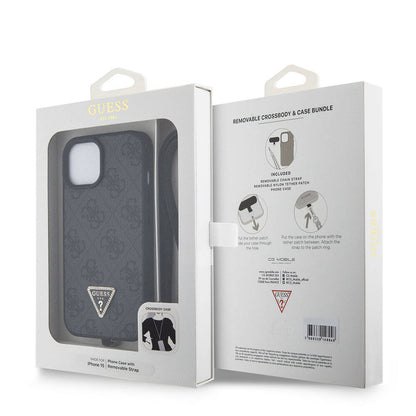 Futrola za Apple iPhone 15 / 14, Guess, Crossbody 4G Metal Logo, Crna