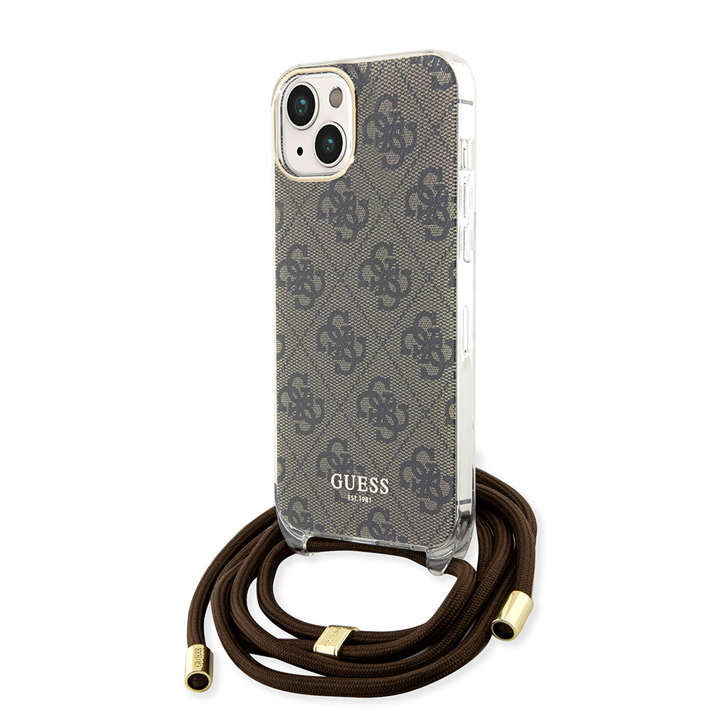 Futrola za Apple iPhone 15, Guess, 4G IML Printed Crossbody, Braon