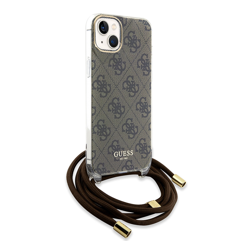 Futrola za Apple iPhone 15, Guess, 4G IML Printed Crossbody, Braon