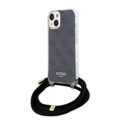 Futrola za Apple iPhone 15, Guess, 4G IML Printed Crossbody, Crna