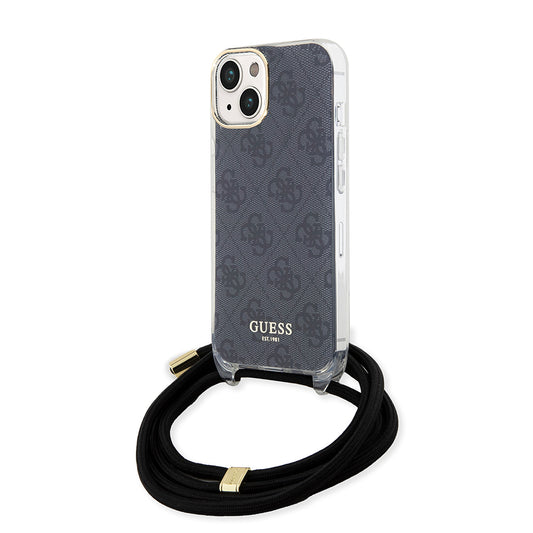 Futrola za Apple iPhone 15, Guess, 4G IML Printed Crossbody, Crna