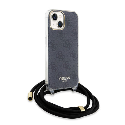 Futrola za Apple iPhone 15, Guess, 4G IML Printed Crossbody, Crna