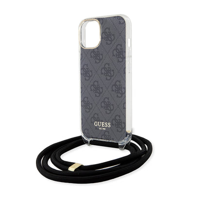 Futrola za Apple iPhone 15, Guess, 4G IML Printed Crossbody, Crna