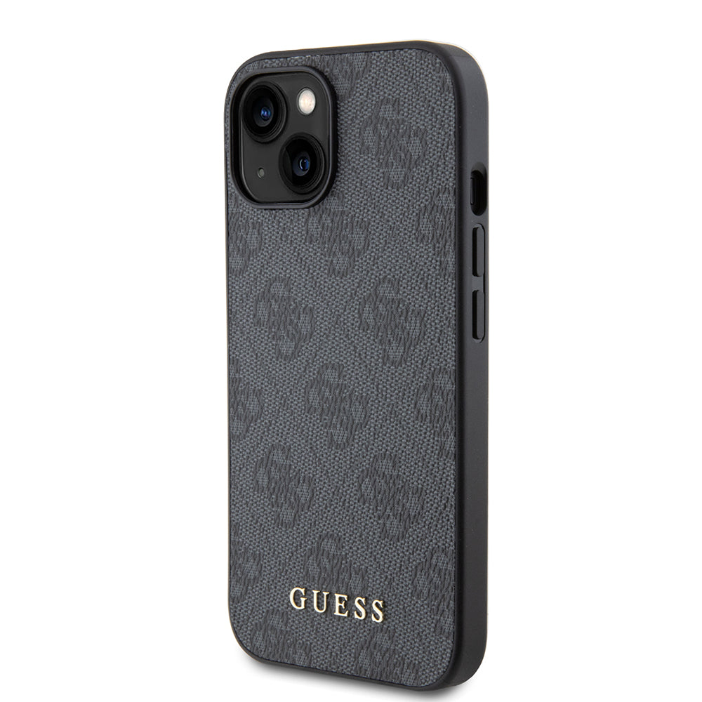 Futrola za Apple iPhone 15, Guess, 4G Metal Gold Logo, Siva