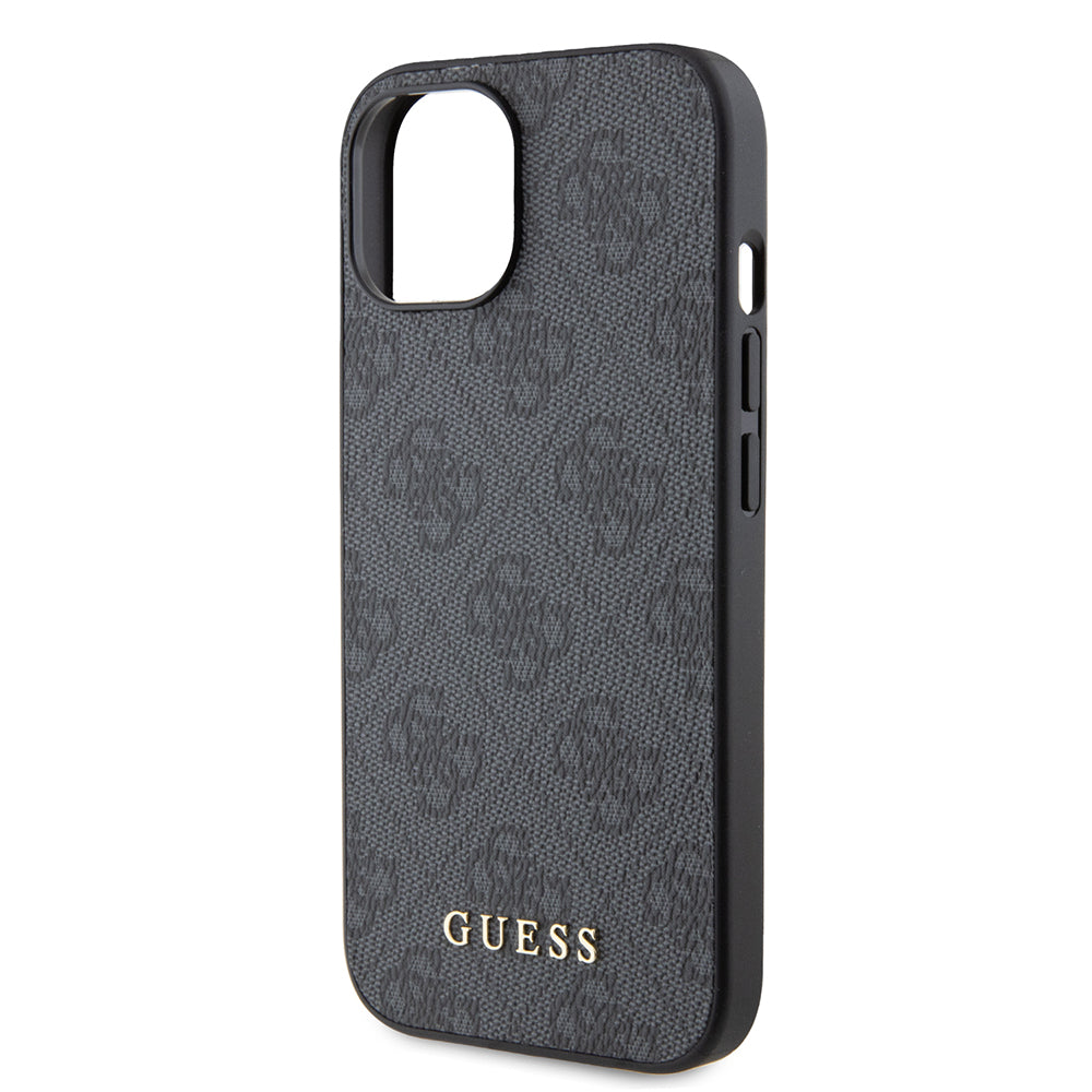 Futrola za Apple iPhone 15, Guess, 4G Metal Gold Logo, Siva
