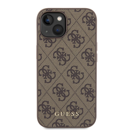 Futrola za Apple iPhone 15, Guess, 4G Metal Gold Logo, Braon