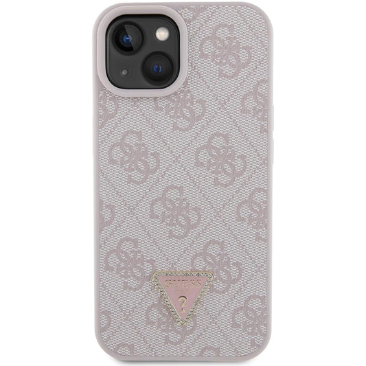 Futrola za Apple iPhone 15, Guess, 4G Triangle Strass, Roze