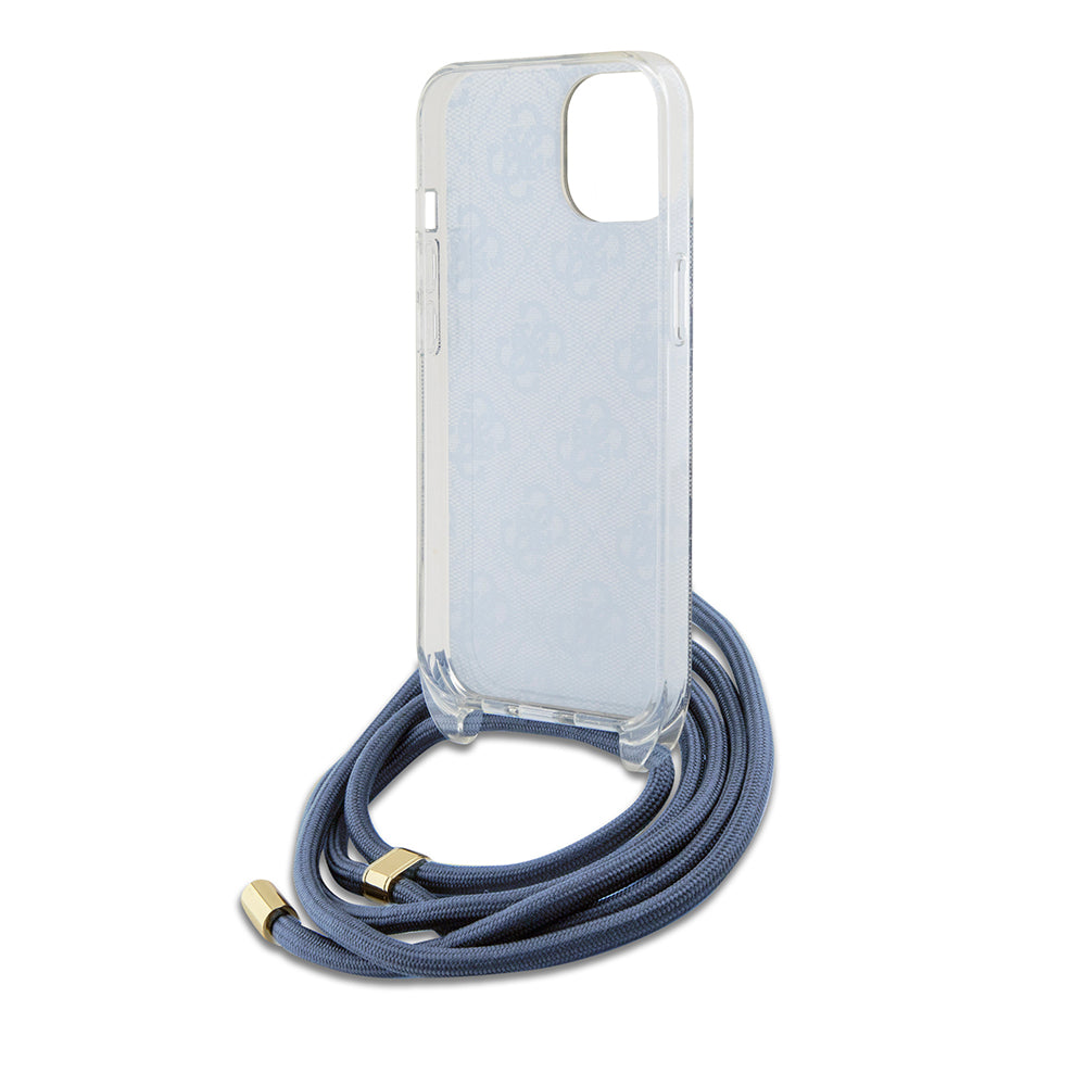 Futrola za Apple iPhone 15, Guess, Crossbody Cord 4G Print, Plava
