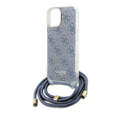 Futrola za Apple iPhone 15, Guess, Crossbody Cord 4G Print, Plava