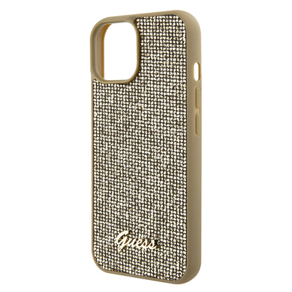 Futrola za Apple iPhone 15, Guess, Disco Metal Script, Zlatna