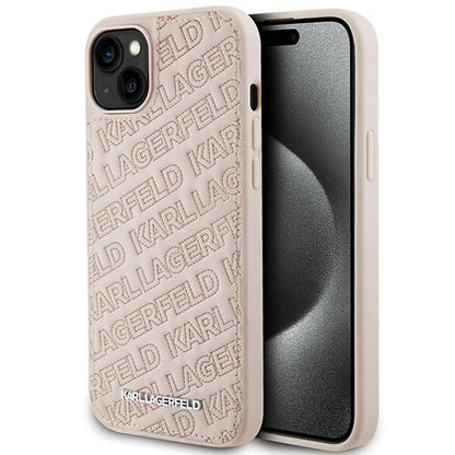 Futrola za Apple iPhone 15, Karl Lagerfeld, Diagonal Quilted K Pattern, Roze