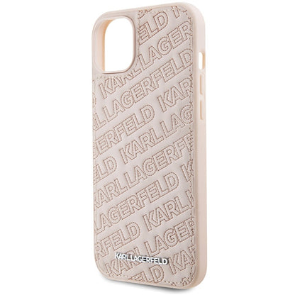 Futrola za Apple iPhone 15, Karl Lagerfeld, Diagonal Quilted K Pattern, Roze