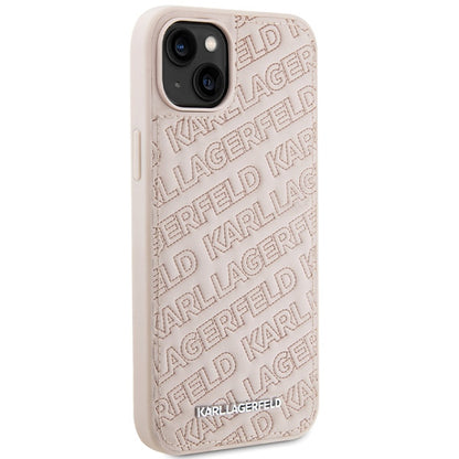 Futrola za Apple iPhone 15, Karl Lagerfeld, Diagonal Quilted K Pattern, Roze